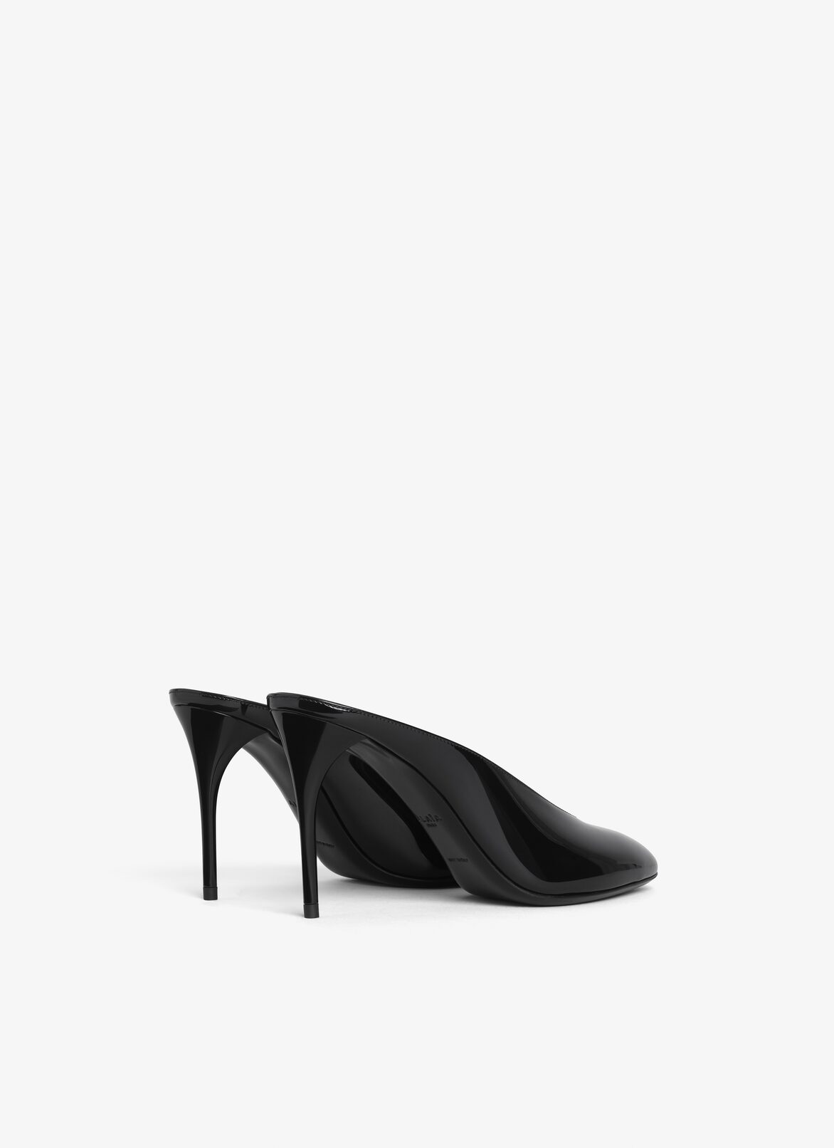 DECOLLETE MULES IN PATENT CALFSKIN ALAÏA BLACK DECOLLETE MULES IN PATENT CALFSKIN